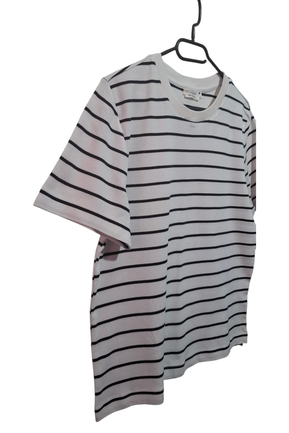 Biała Koszulka w Czarne Paski RESERVED Mercerized Cotton Rozmiar M (oversize)