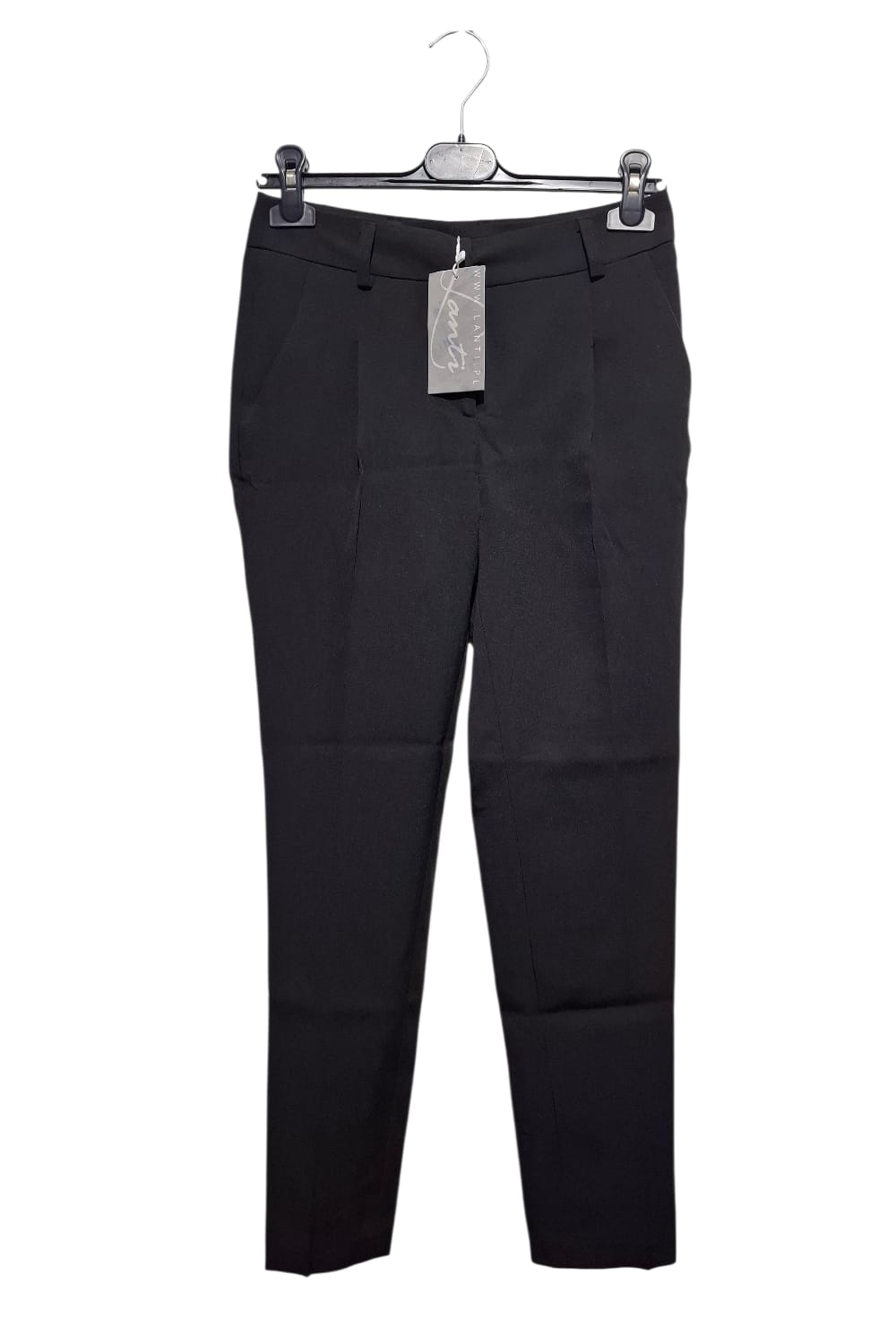 Eleganckie Czarne Spodnie Lanti 36 Klasyczne Biurowe Proste 7/8