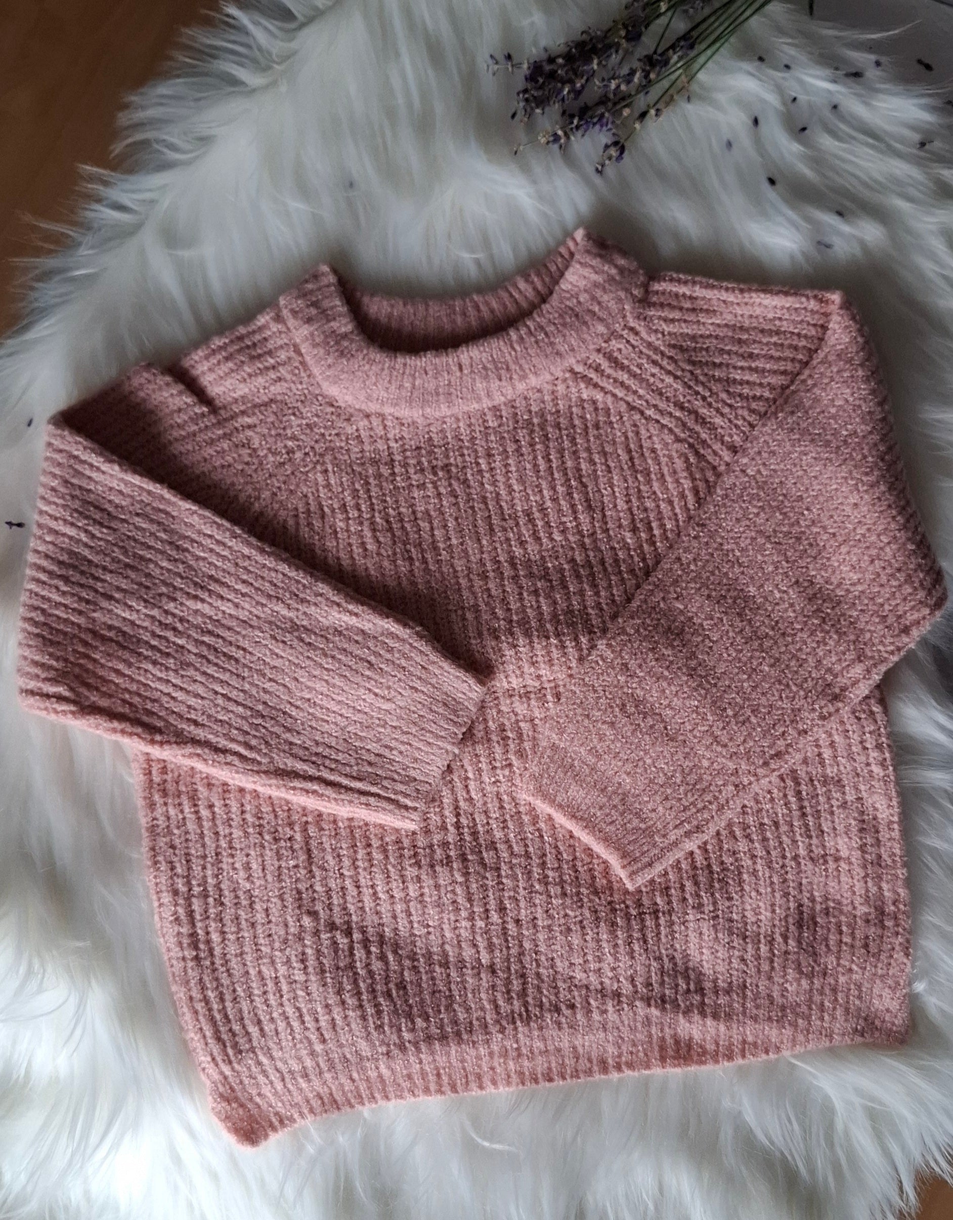 Sweterek dziewczęcy Pudrowy róż 122