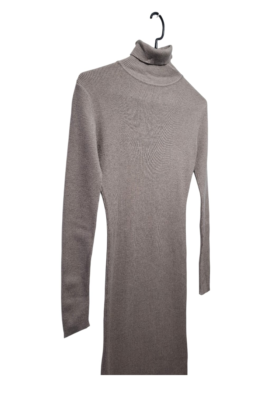 Sukienka Swetrowa Prążkowana Golf MIDI Beżowa Rozm. S Medicine