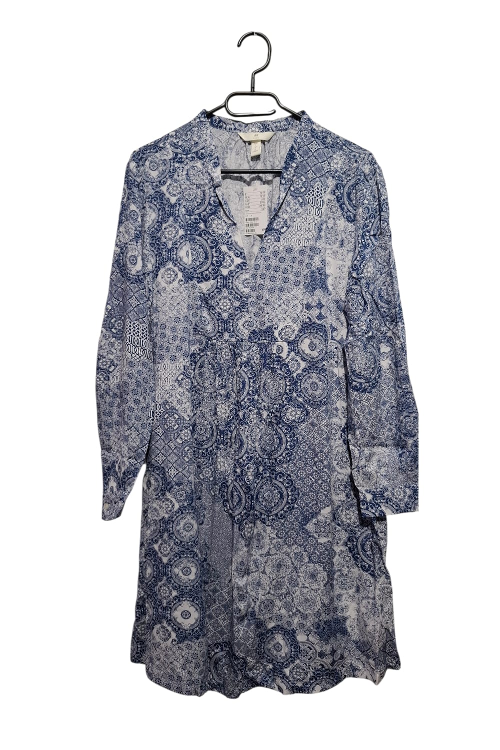 H&M Sukienka/Tunika S Wiskoza Boho Paisley W Stylu Denim Jesień