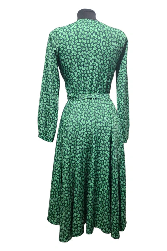 NAOKO Sukienka Havana Liście Midi Kopertowa Wrap Dress S Wiskoza