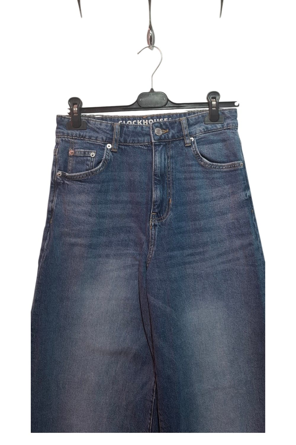 Jeansy Clockhouse Wide Leg High Waist Rozmiar 36 Szerokie Nogawki Y2K Denim