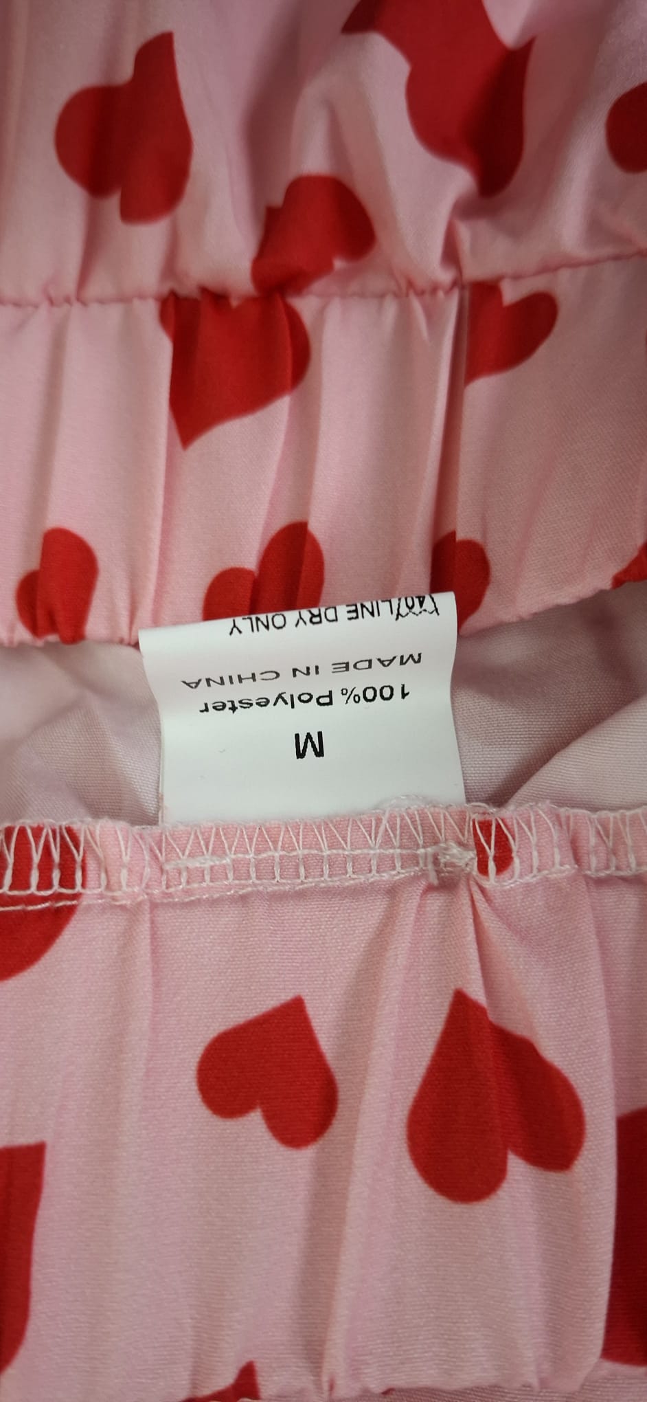 Romantyczna Spódnica damska Maxi w Serduszka M Róż Falbany Tiered 91cm