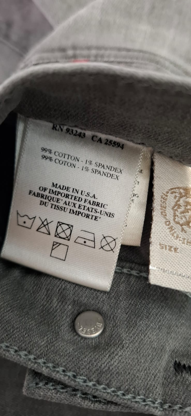 Oryginalne Jeansy Diesel Livier W27 Szare Slim Low Waist