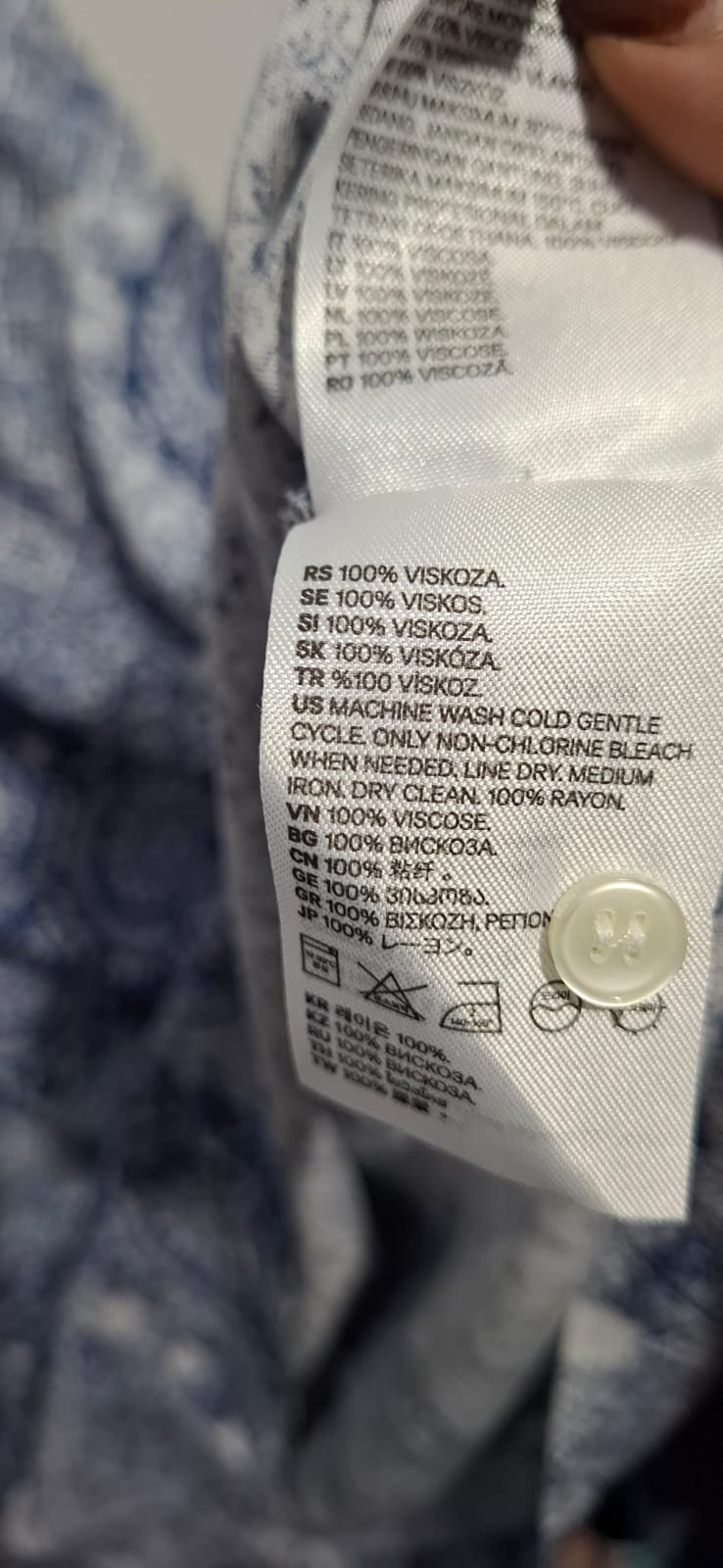 H&M Sukienka/Tunika S Wiskoza Boho Paisley W Stylu Denim Jesień