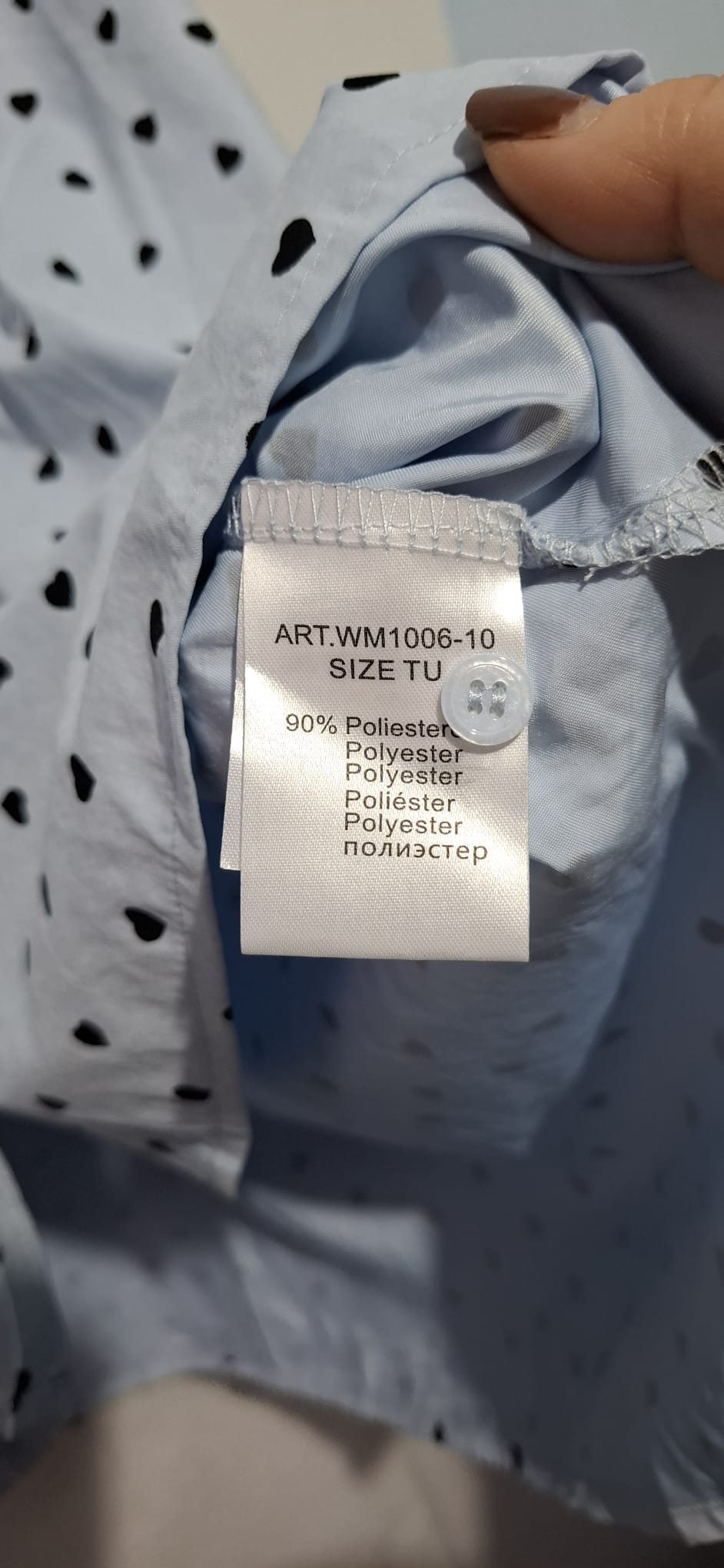 Zwiewna Koszula Damska Oversize Błękit Serduszka Wiya Timless TU Bufki Luźna