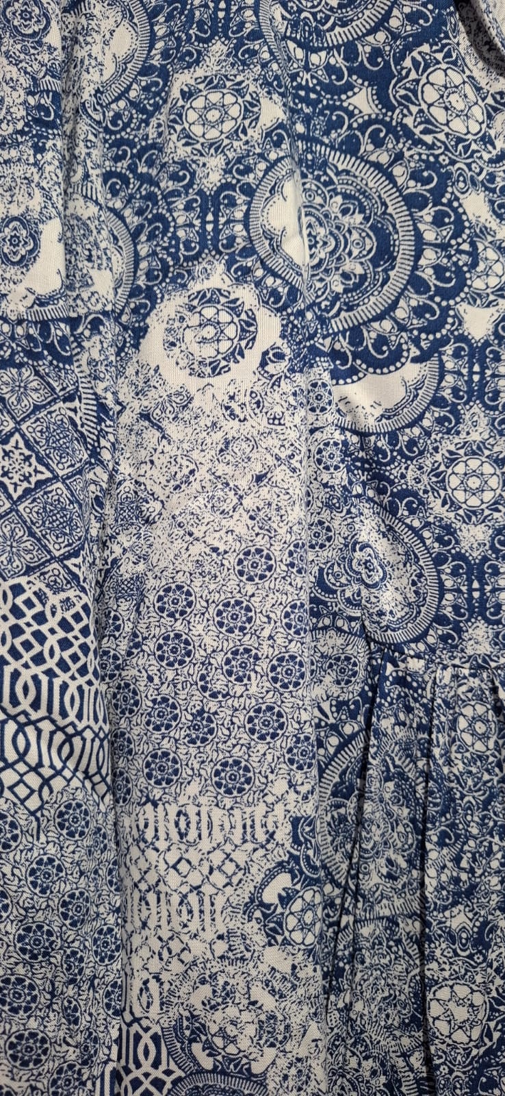 H&M Sukienka/Tunika S Wiskoza Boho Paisley W Stylu Denim Jesień