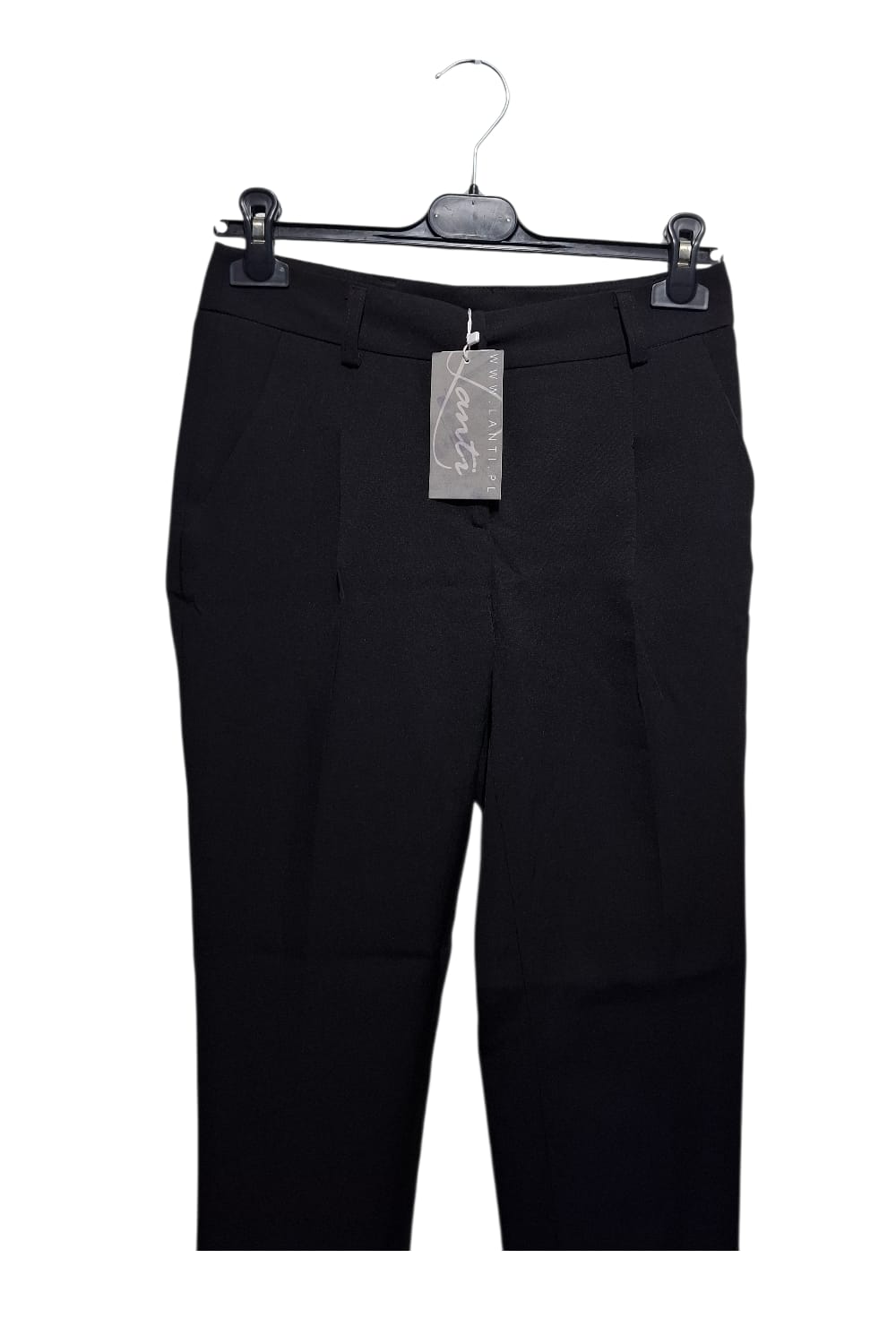 Eleganckie Czarne Spodnie Lanti 36 Klasyczne Biurowe Proste 7/8