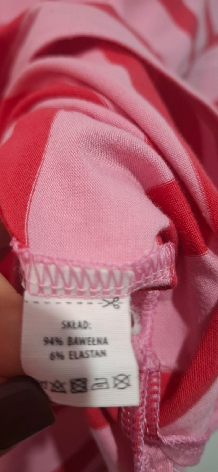 T-shirt Rogerpublishing Mamaginekolog RP Nicole XS/S Oversize Czerwony Różowy Marynistyczny Paski