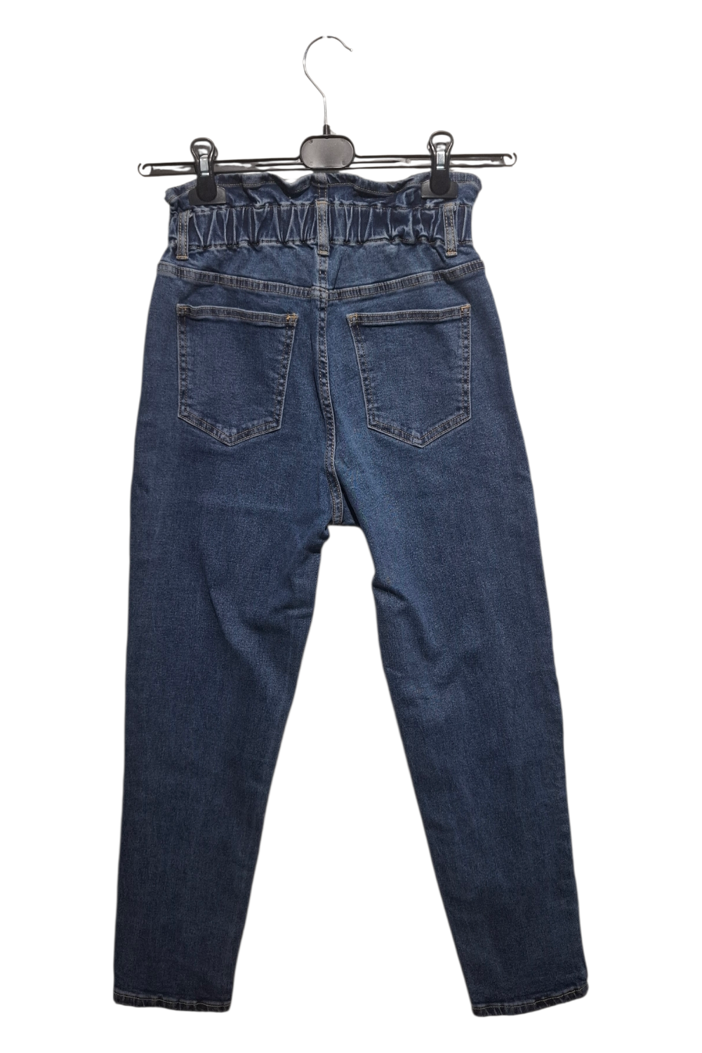 Jeansy PIU BELLA z Wysokim Stanem Paperbag S (36) Elastyczne, Bawełniane.