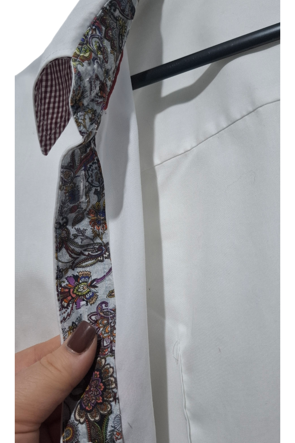 Seidensticker Koszula Damska (34/XS) floral cuffs Biała Slim Fit Róża