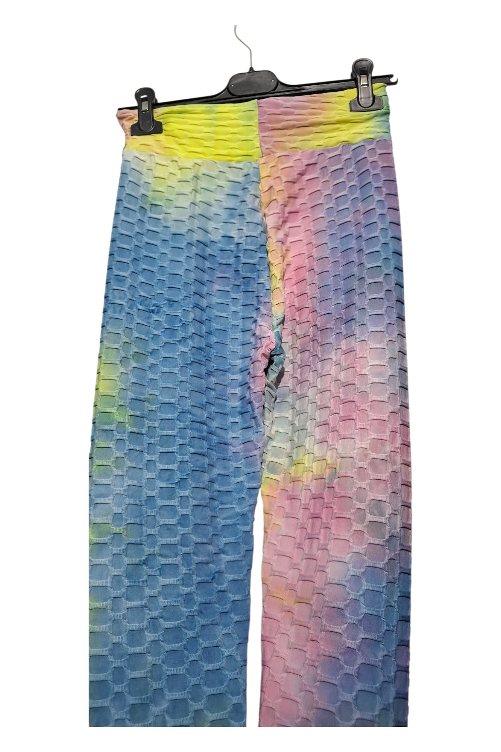 Legginsy Tie Dye Waflowe Wzór Plaster Miodu S/M Wysoki Stan