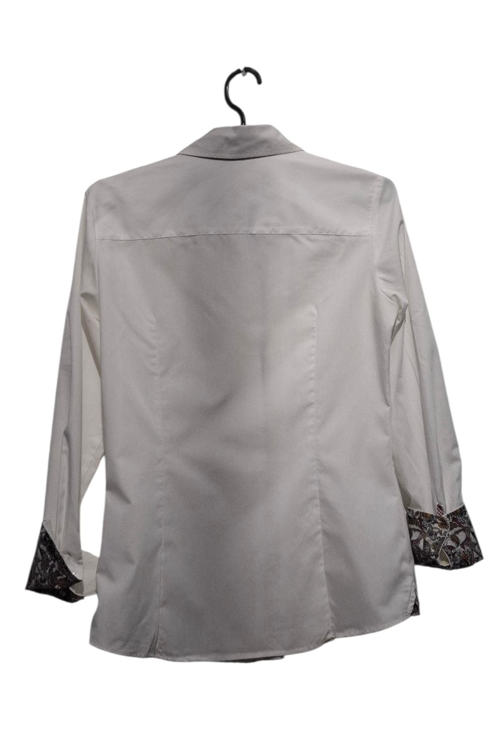 Seidensticker Koszula Damska (34/XS) floral cuffs Biała Slim Fit Róża