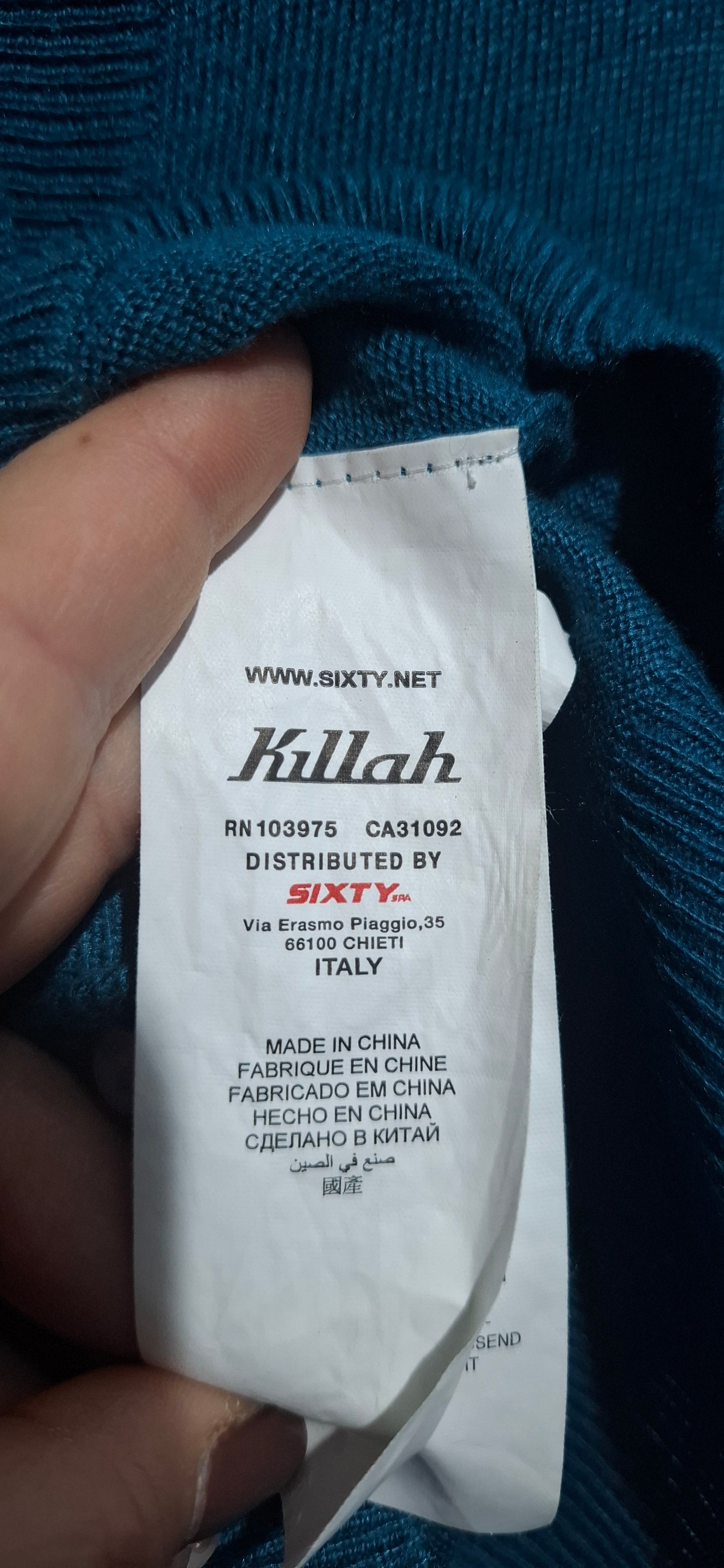 Krótki Kardigan Sweter Killah S Turkus Morska Zieleń Wełna Viskoza