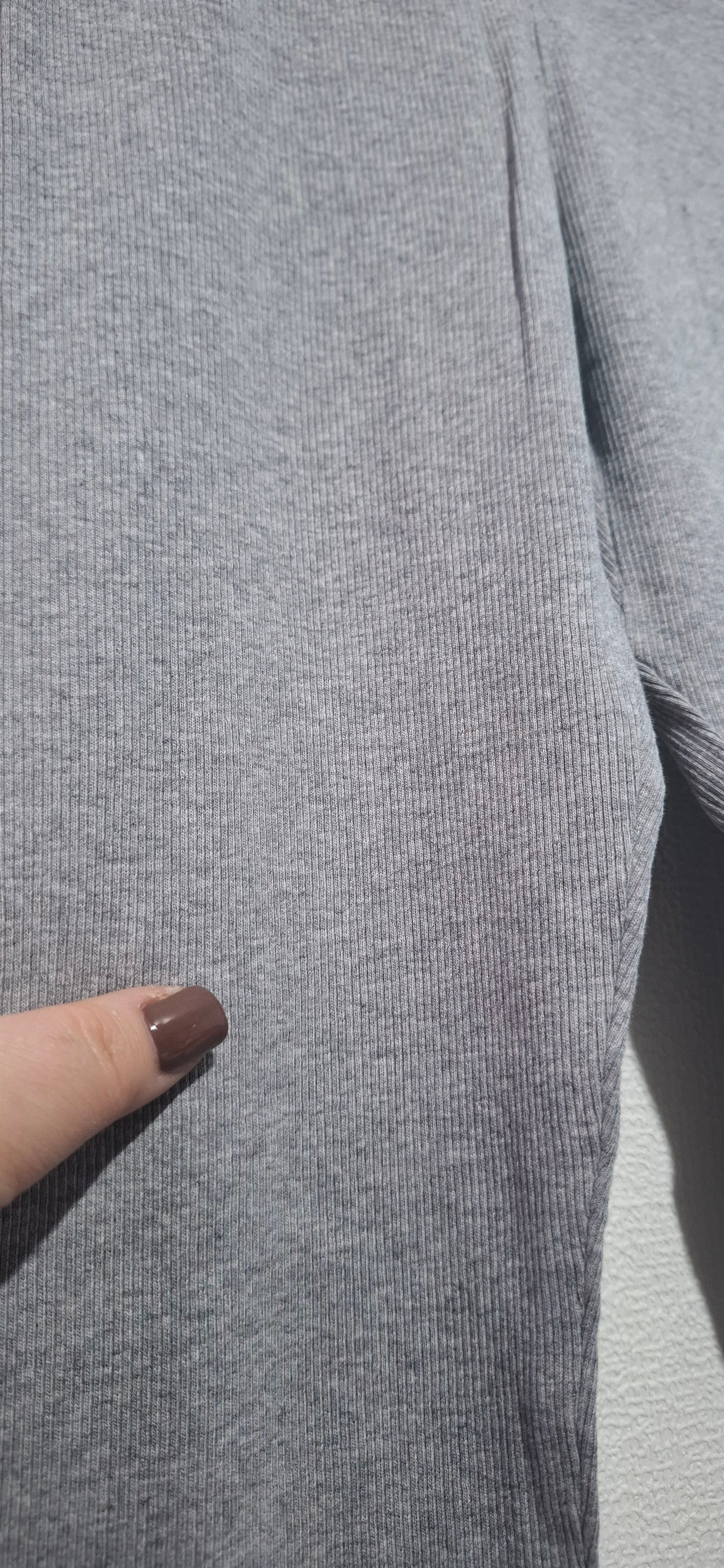 Legginsy Dziecięce R Kids Rozmiar 128 Bawełniane Prążkowane Rib Szare Melanżowe Getry Elastyczne Wygodne Spodnie Dziewczęce