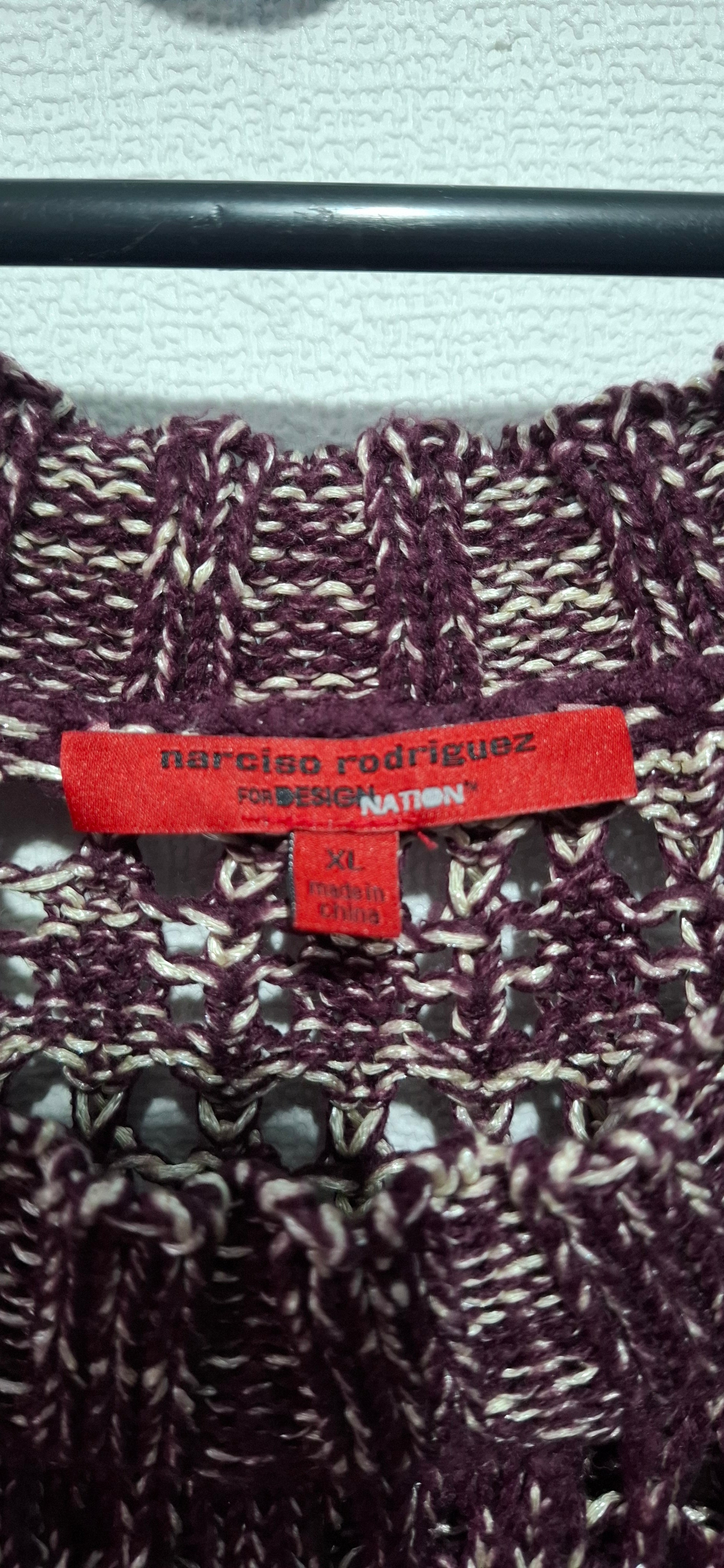 Sweter Oversize Narciso Rodriguez for DESIGNATION XL - Ażurowy, Marsala/Beż