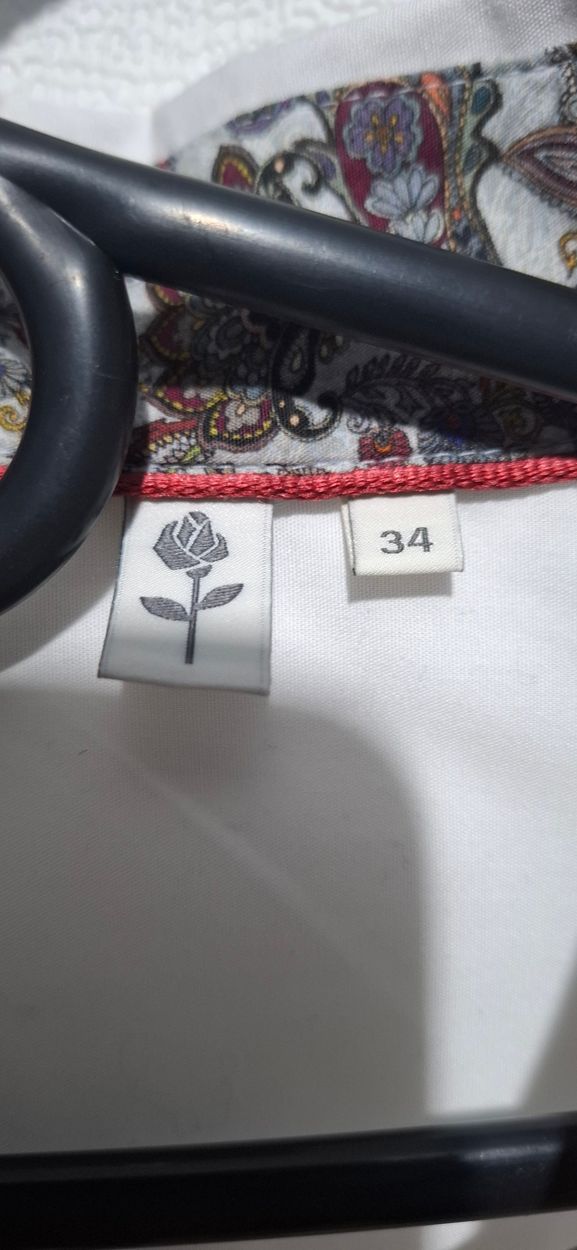 Seidensticker Koszula Damska (34/XS) floral cuffs Biała Slim Fit Róża