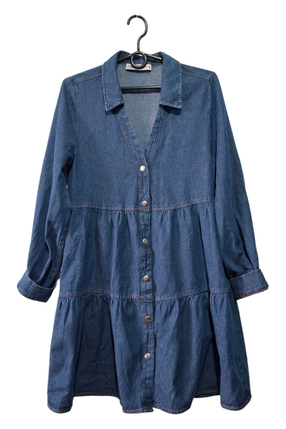 Jeansowa Sukienka ZARA Babydoll S 36 Z Falbanami Denim Napy Super Stan