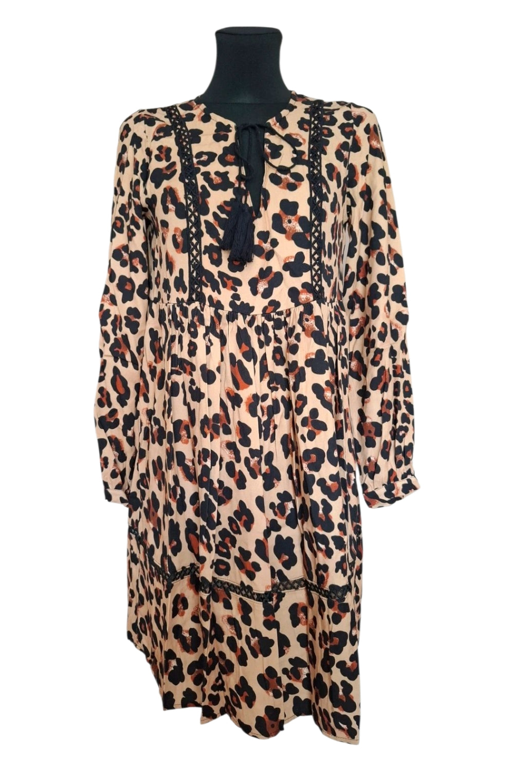 Sukienka Panterka Piu Bella S/M 100% Wiskoza Długi Rękaw SYLWESTER
