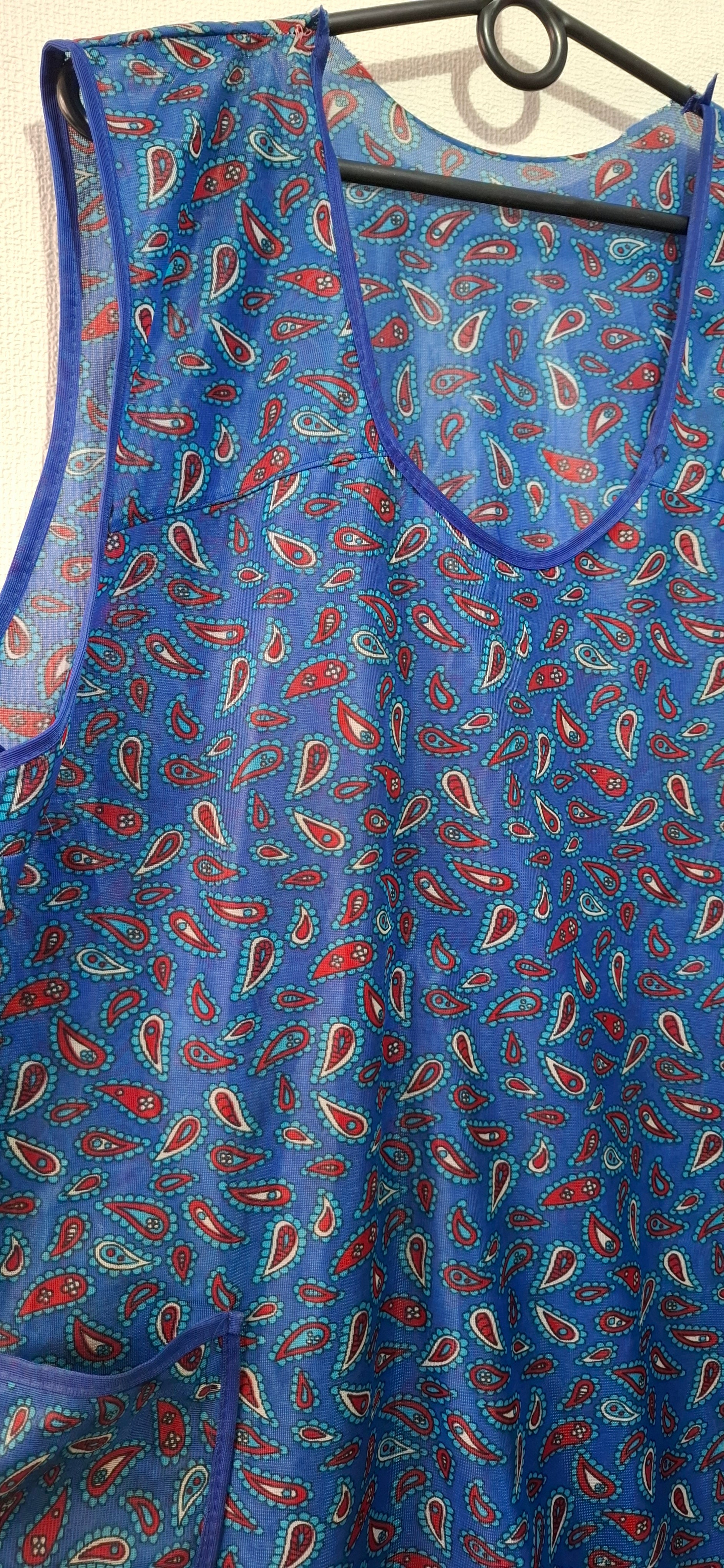 Fartuch / Zapaska Wsuwana w Paisley! Niebieski Retro Wzór