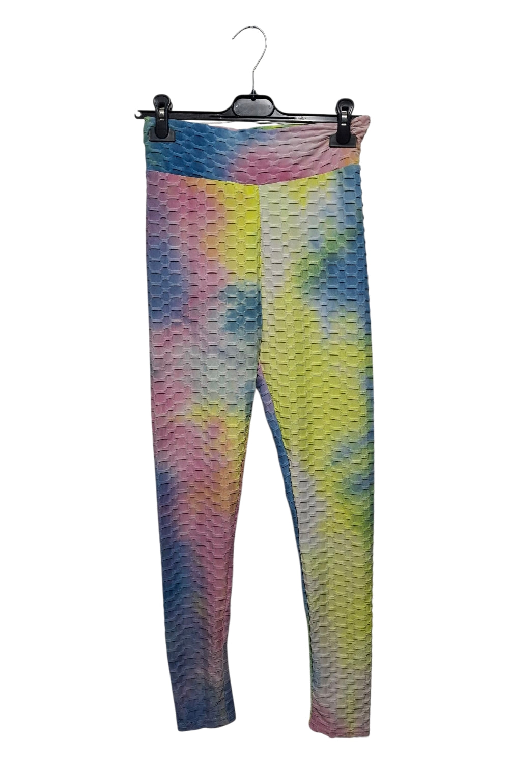 Legginsy Tie Dye Waflowe Wzór Plaster Miodu S/M Wysoki Stan