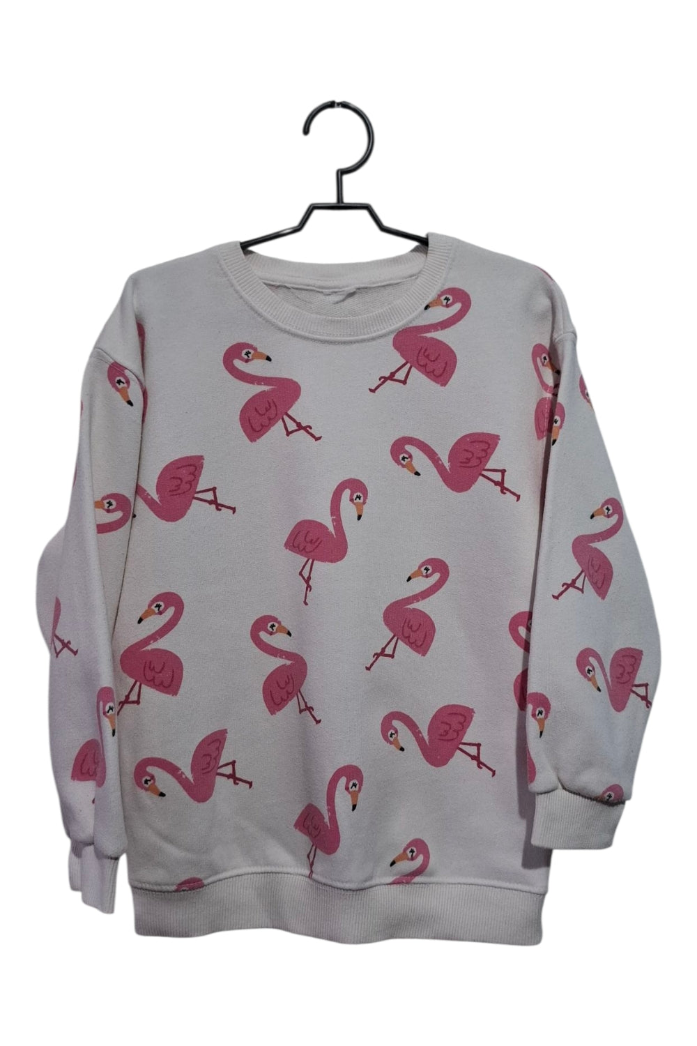 Bluza ZARA 128 cm Różowe Flamingi Długi Rękaw Ocieplana Luźna Krój Oversize Hit