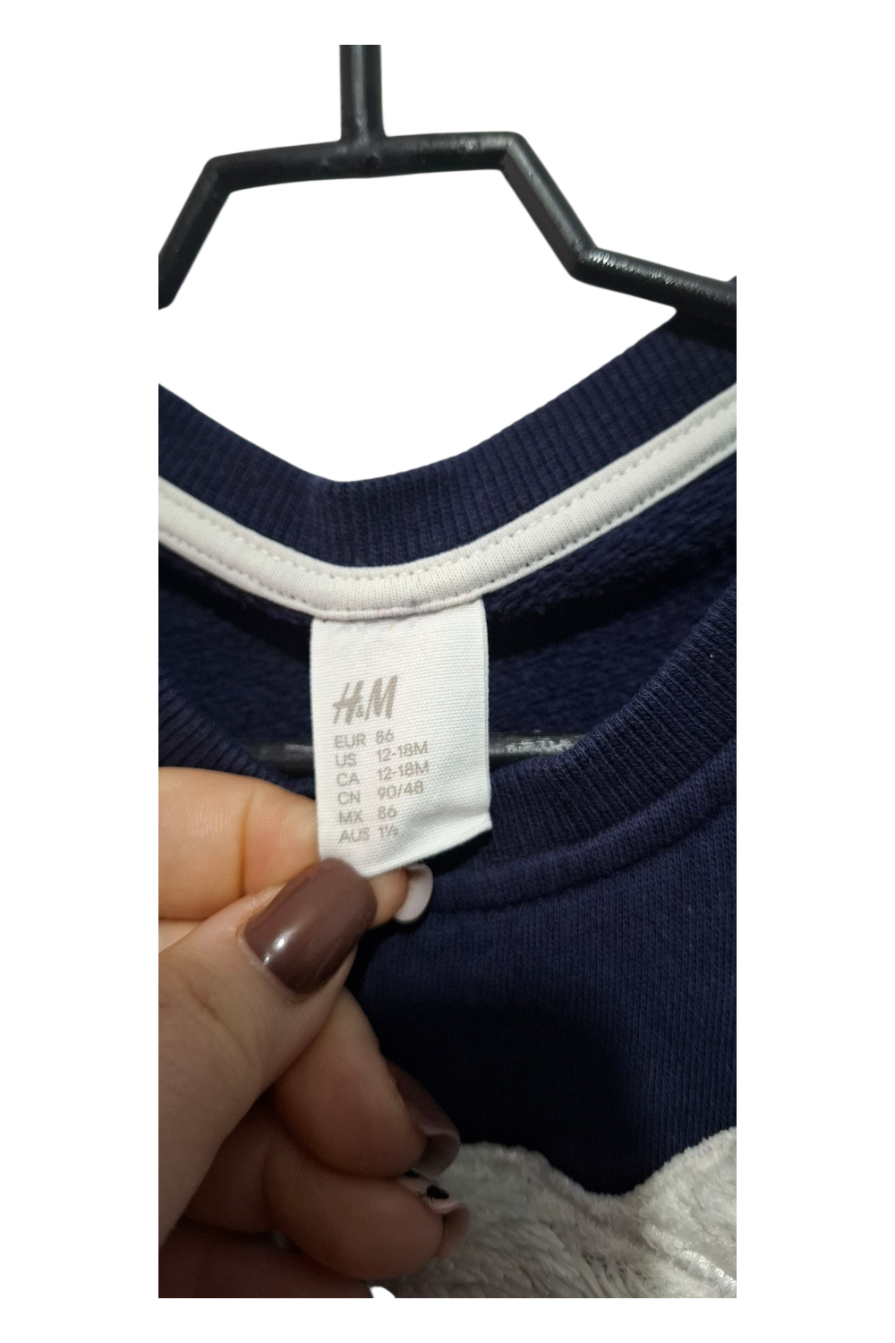 H&M Bluza Granatowa Misiek Polar Rozmiar 86 (12-18M)