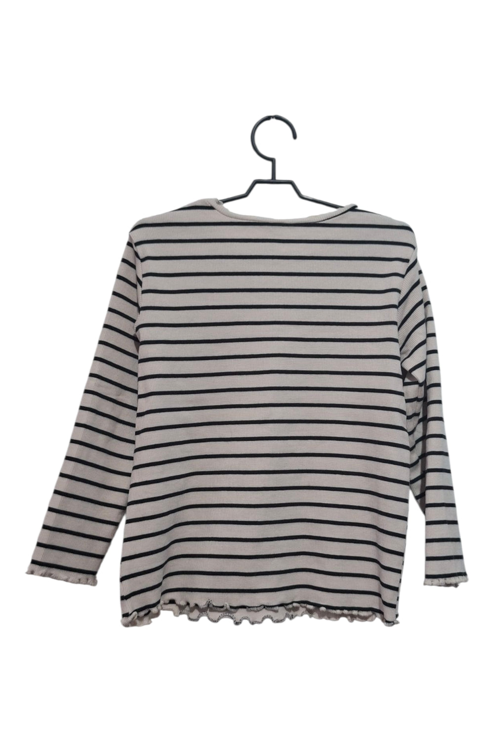 Dziewczęca bluzka kremowa w paski longsleeve 116/122 elegancka klasyczna