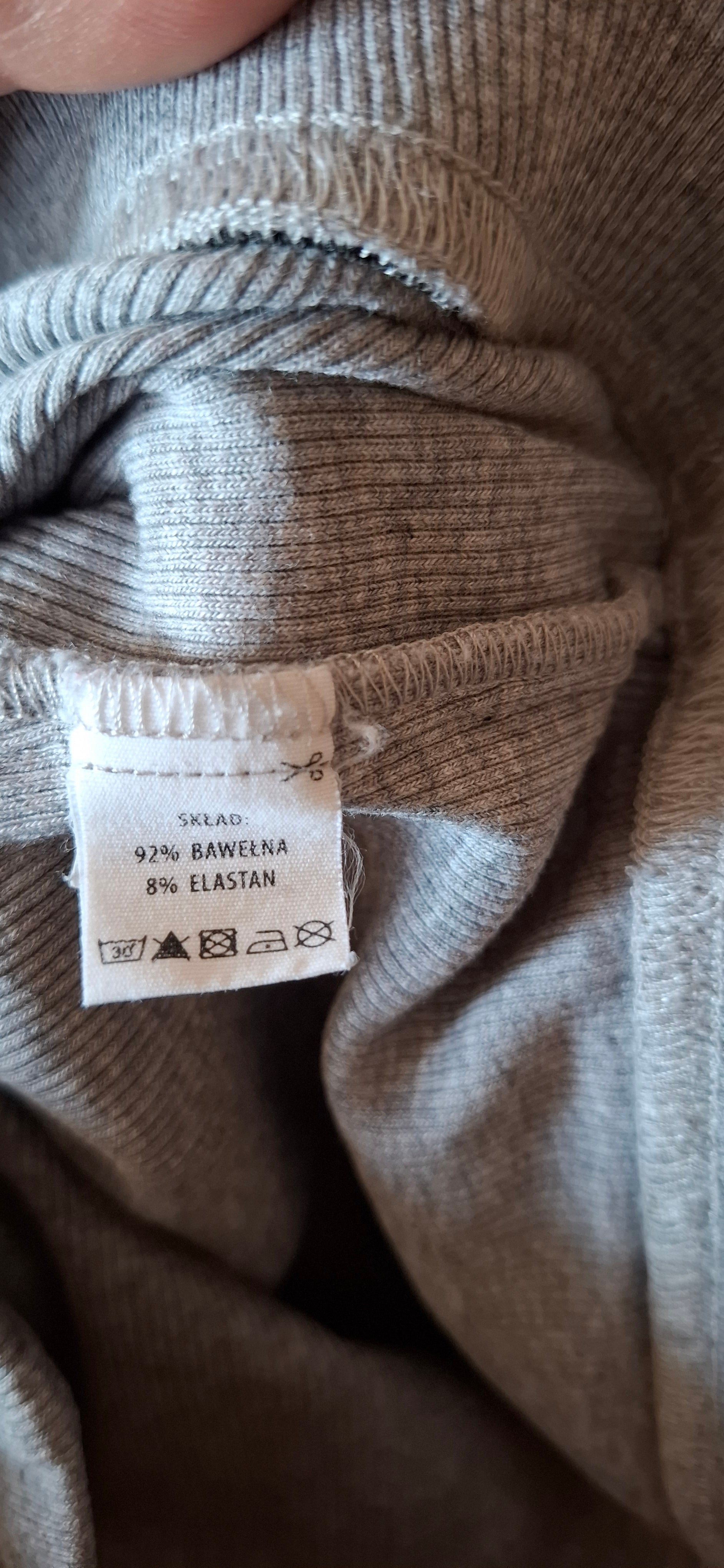 Legginsy Dziecięce R Kids Rozmiar 128 Bawełniane Prążkowane Rib Szare Melanżowe Getry Elastyczne Wygodne Spodnie Dziewczęce