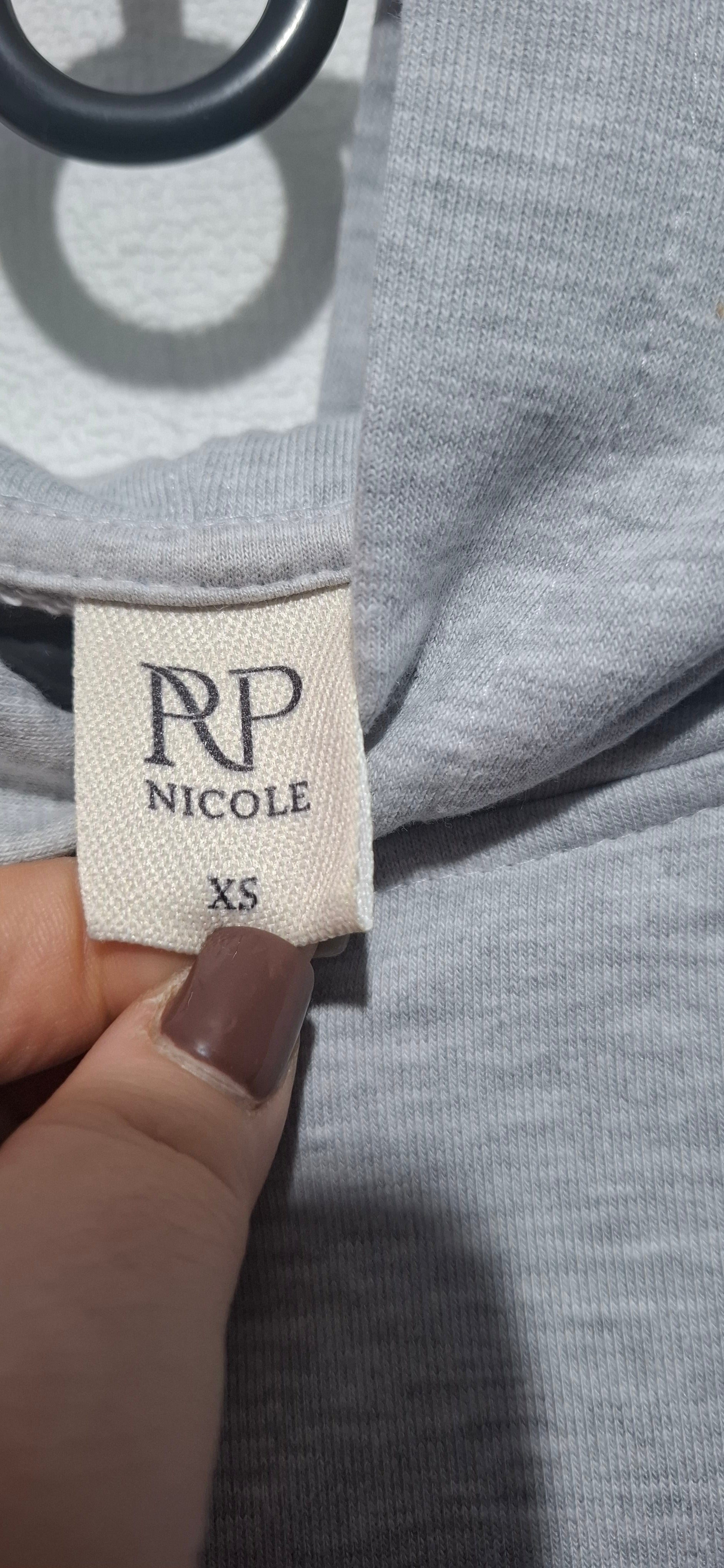 Mama Ginekolog RP NICOLE Bluza z Kapturem Szara Melange XS Oversize