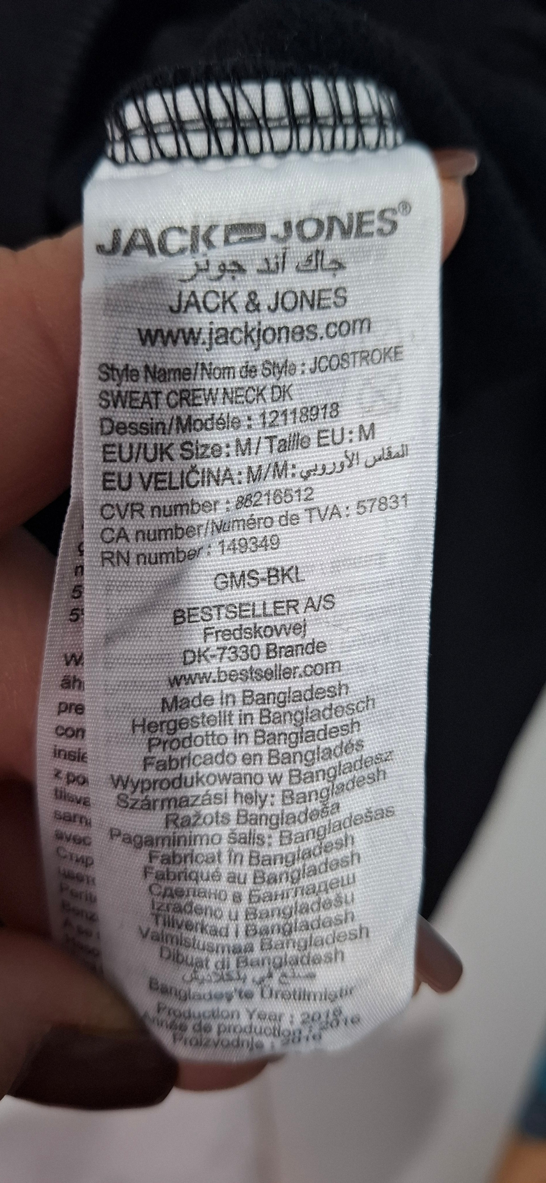 Bluza Męska Jack & Jones CORE M 'Explore The Unknown' Czarna Color Block