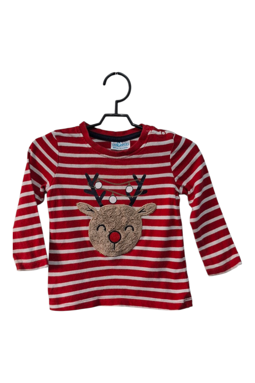 Świąteczna bluzka długi rękaw bobas dziecko r. 80