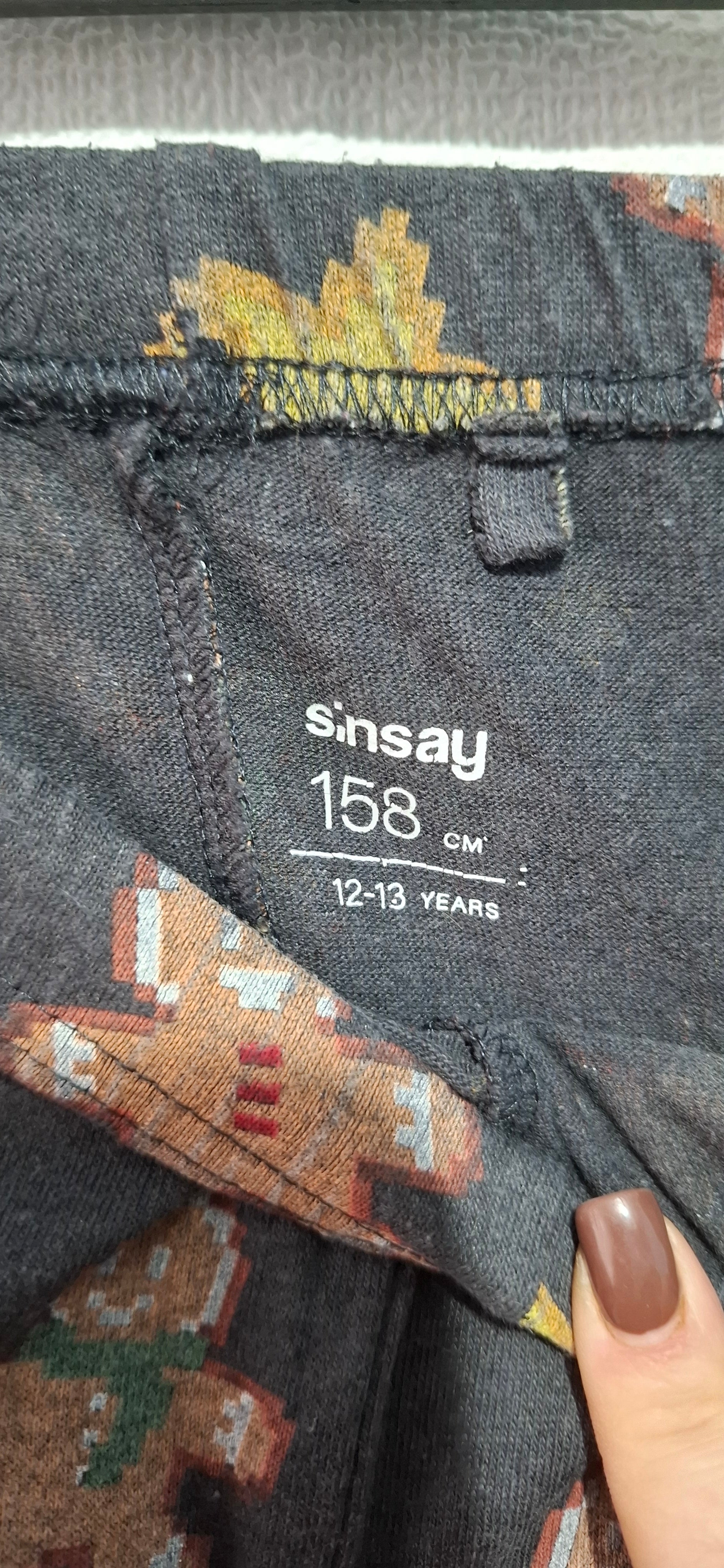 Świąteczne Legginsy Sinsay 158 (12-13 Lat) Pierniczki Szare Piżama/Spodnie