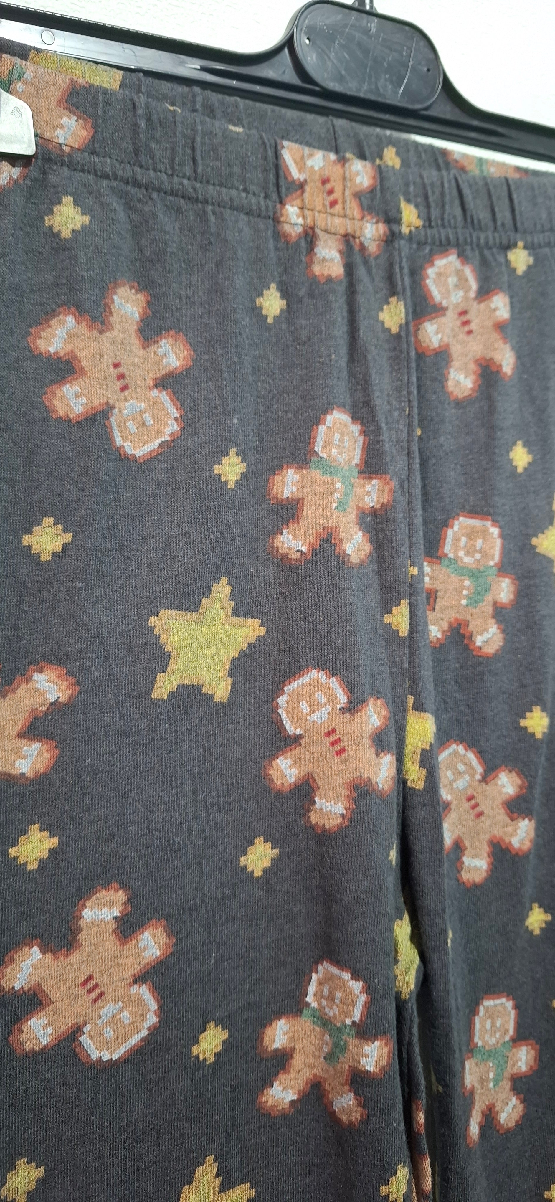 Świąteczne Legginsy Sinsay 158 (12-13 Lat) Pierniczki Szare Piżama/Spodnie