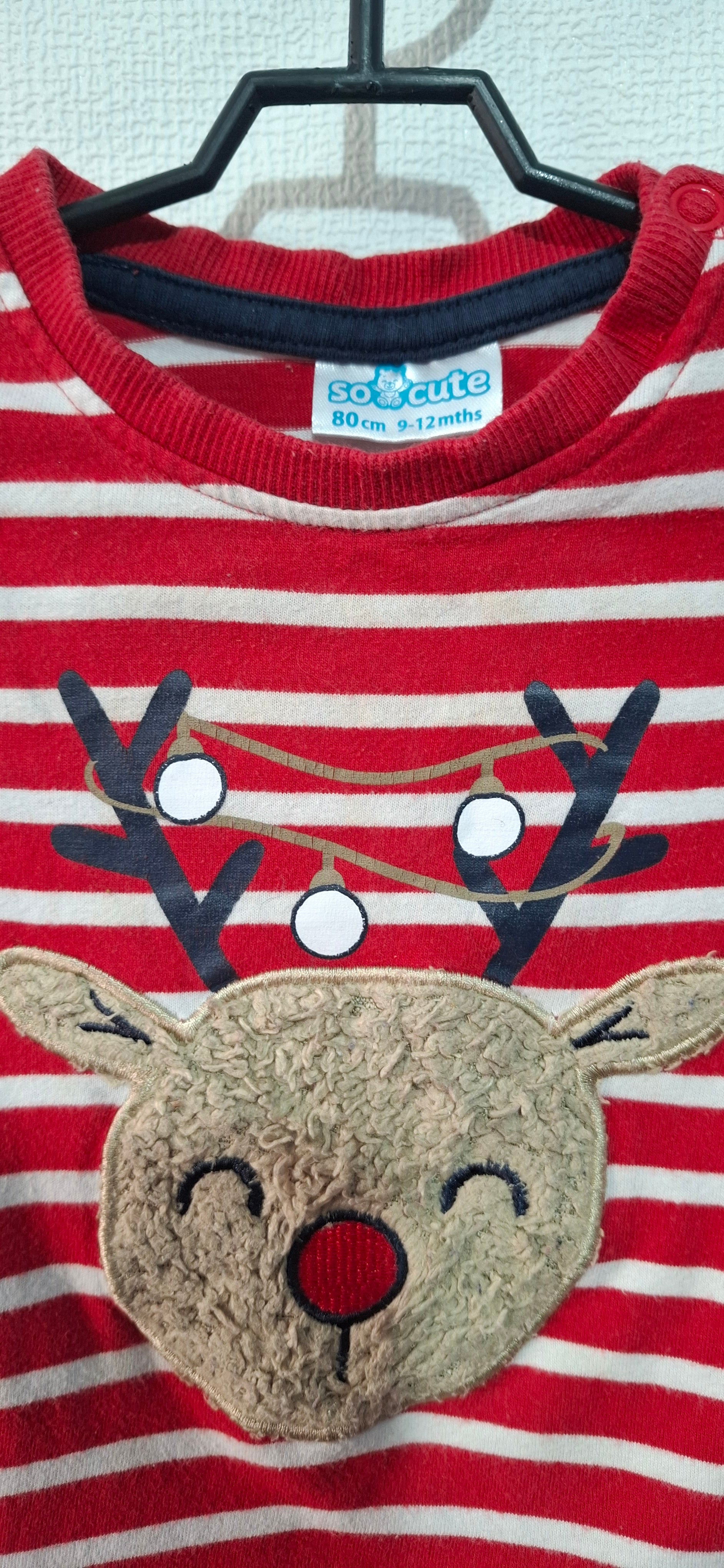 Świąteczna bluzka długi rękaw bobas dziecko r. 80