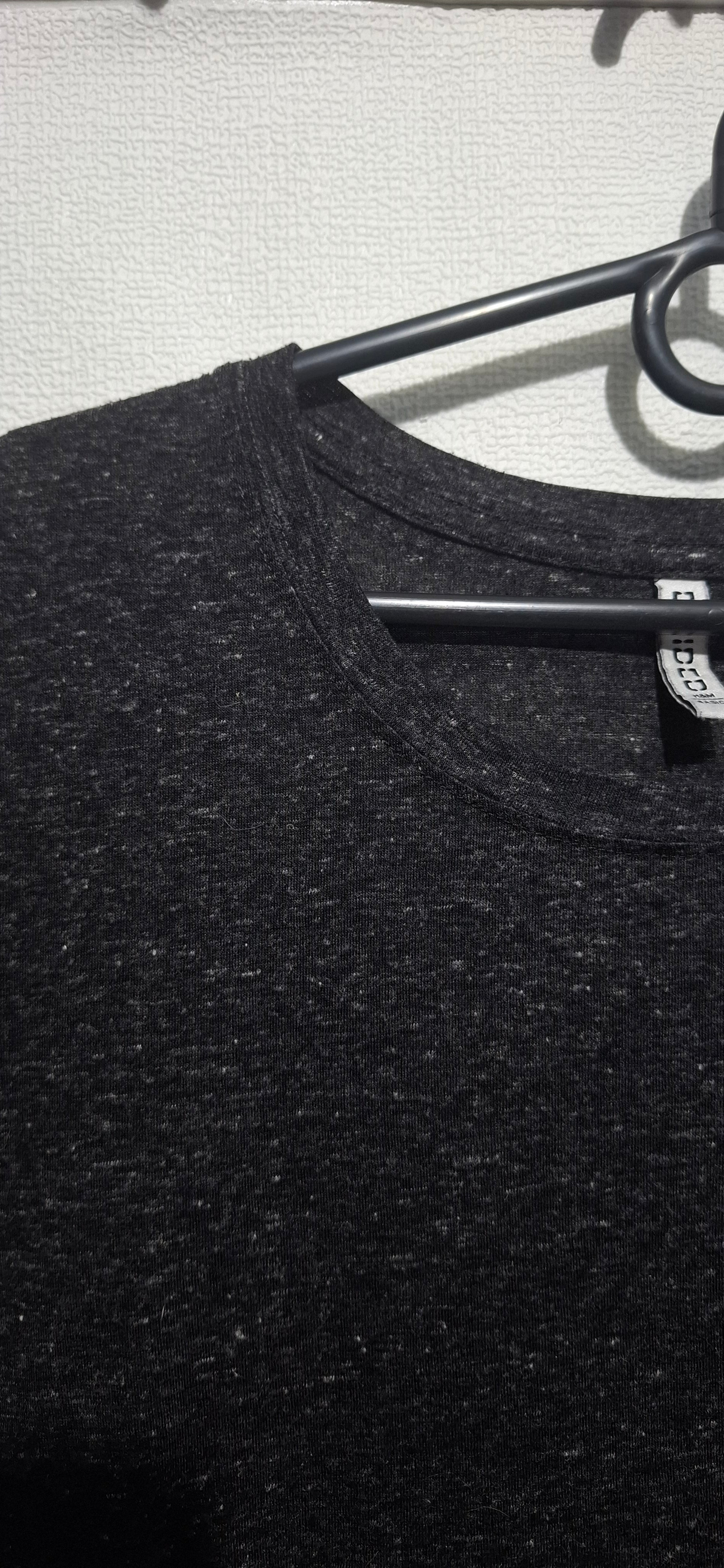 H&M DIVIDED BASIC T-shirt melanż M Podwijane rękawy Ciemnoszary