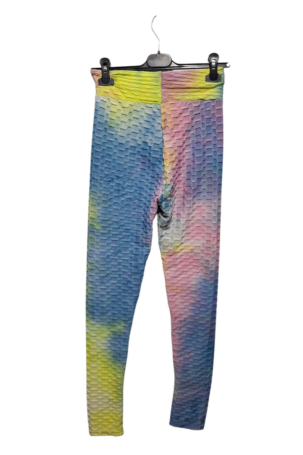 Legginsy Tie Dye Waflowe Wzór Plaster Miodu S/M Wysoki Stan