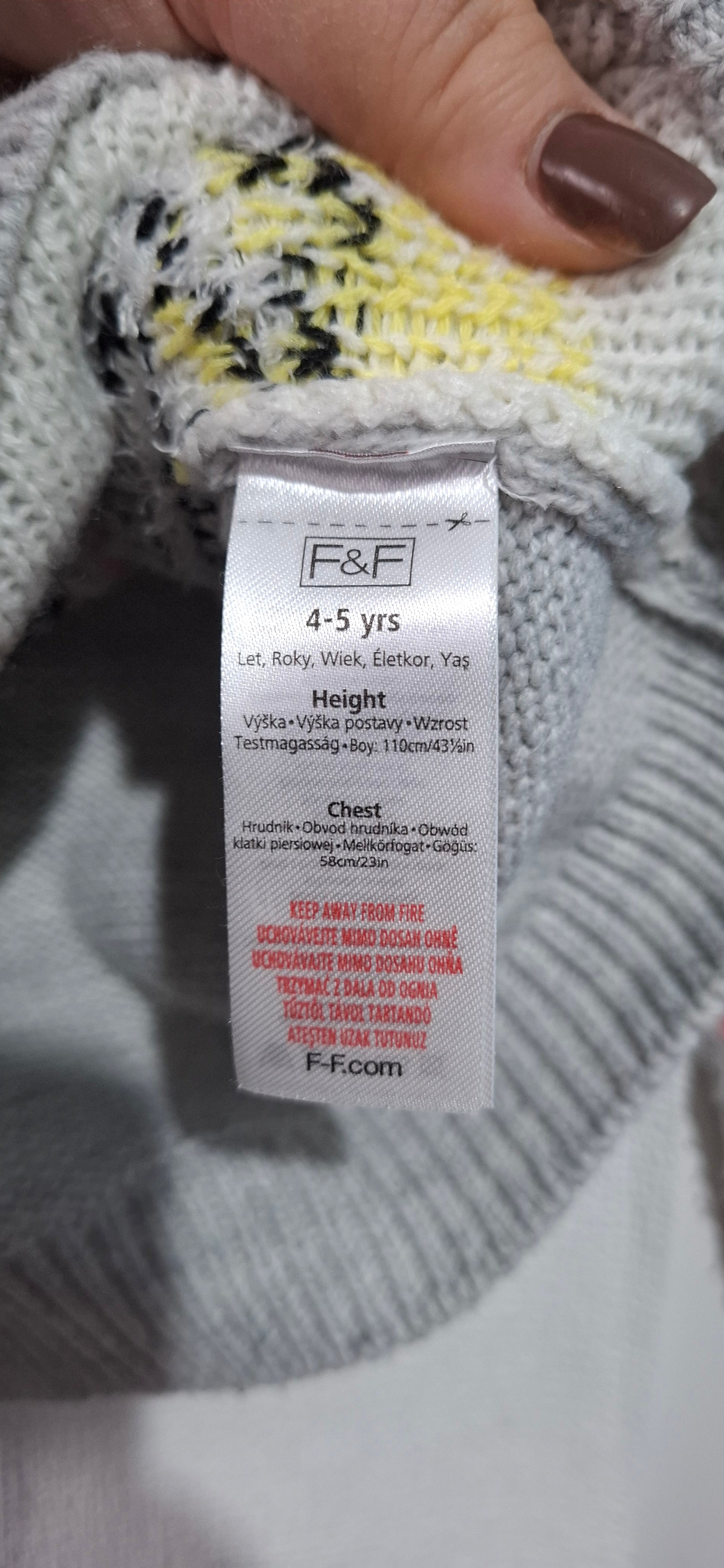 Pingwin Świąteczny Sweterek F&F 4-5 L. 110 cm Akryl/Poliester Zimowy