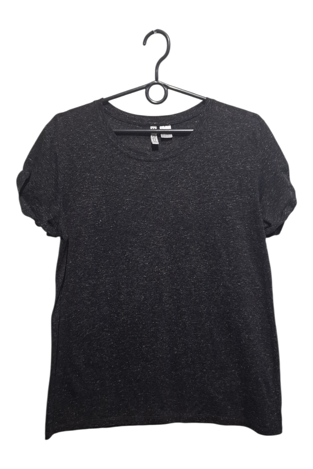 H&M DIVIDED BASIC T-shirt melanż M Podwijane rękawy Ciemnoszary