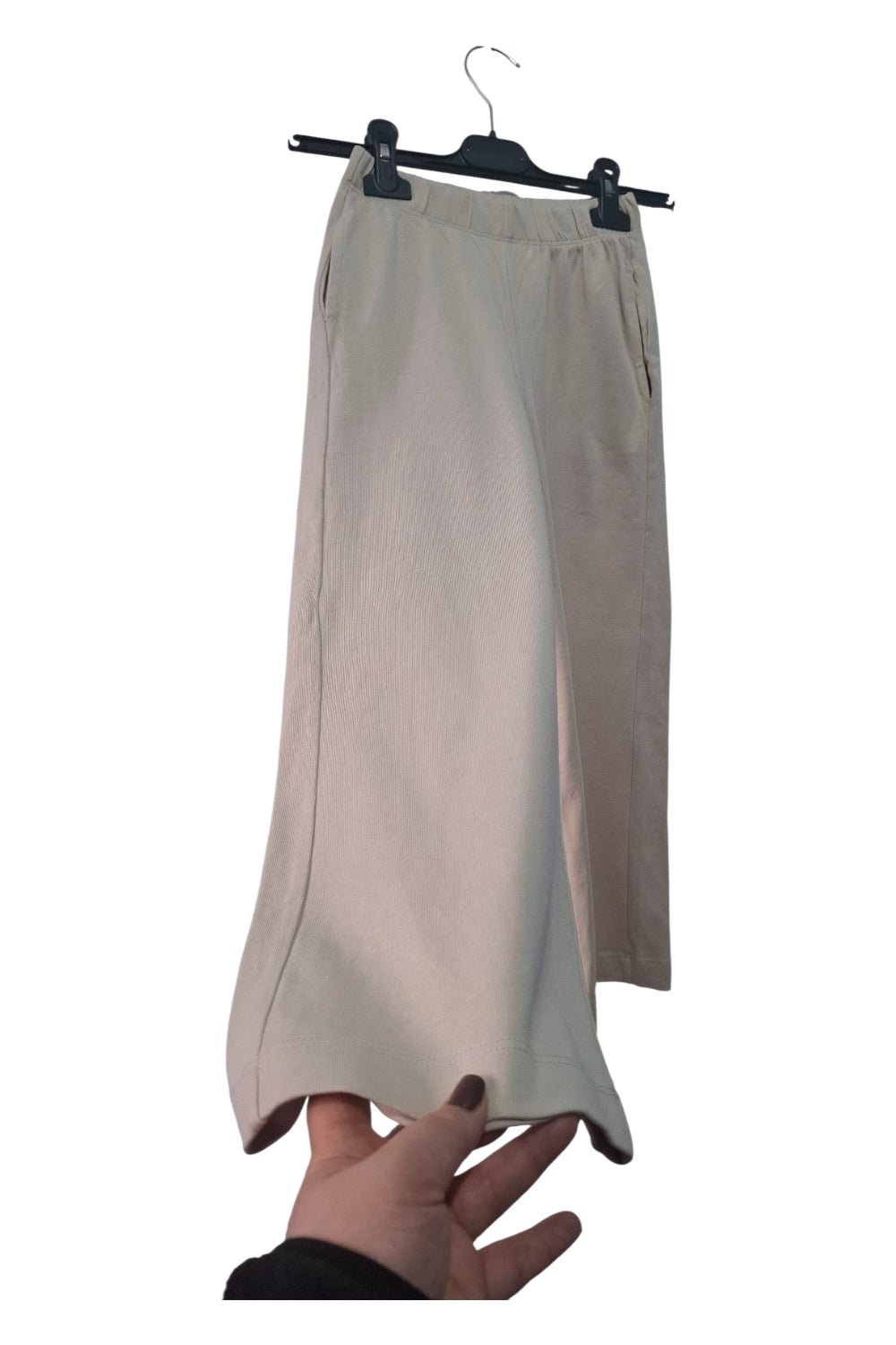 DZIECIĘCE Spodnie Culottes Beżowe Kremowe Gumka 128