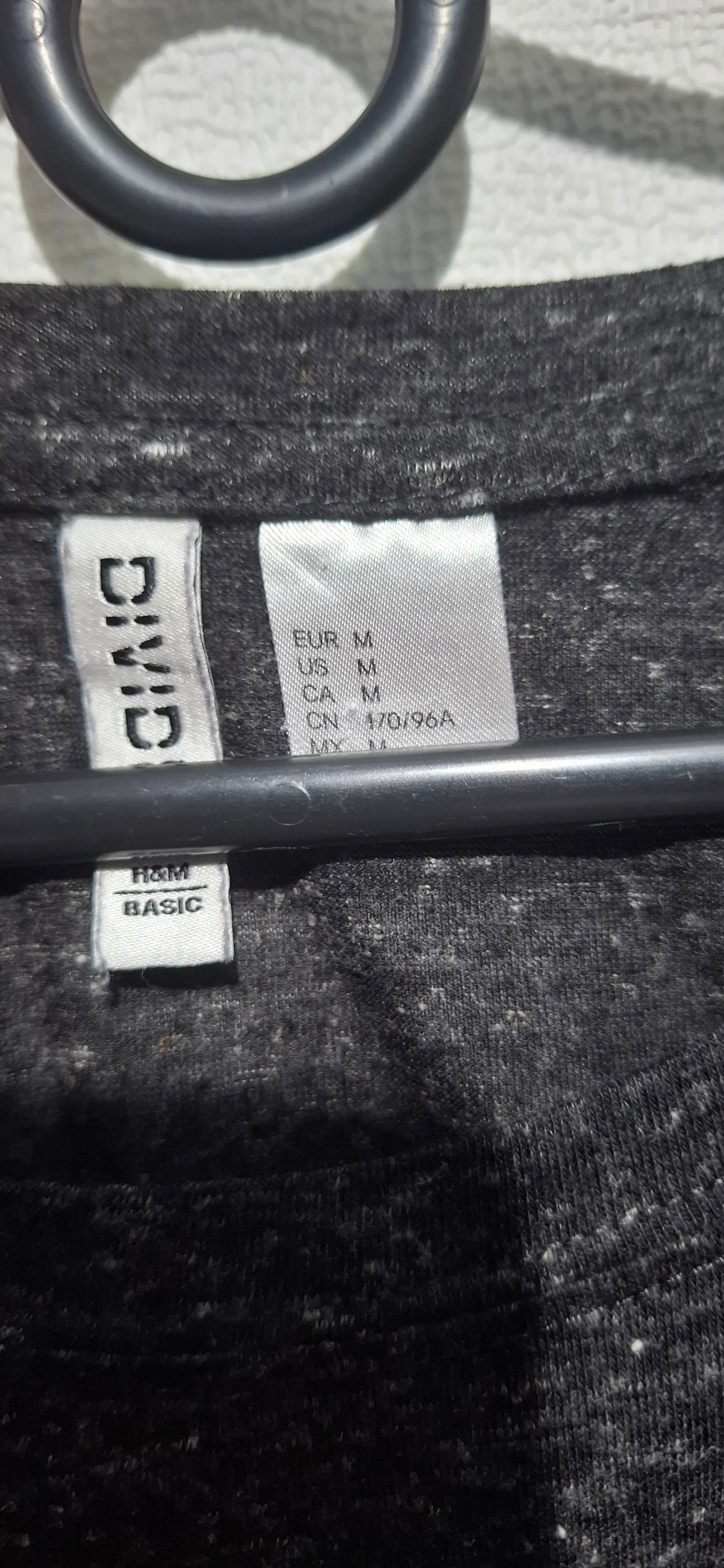 H&M DIVIDED BASIC T-shirt melanż M Podwijane rękawy Ciemnoszary