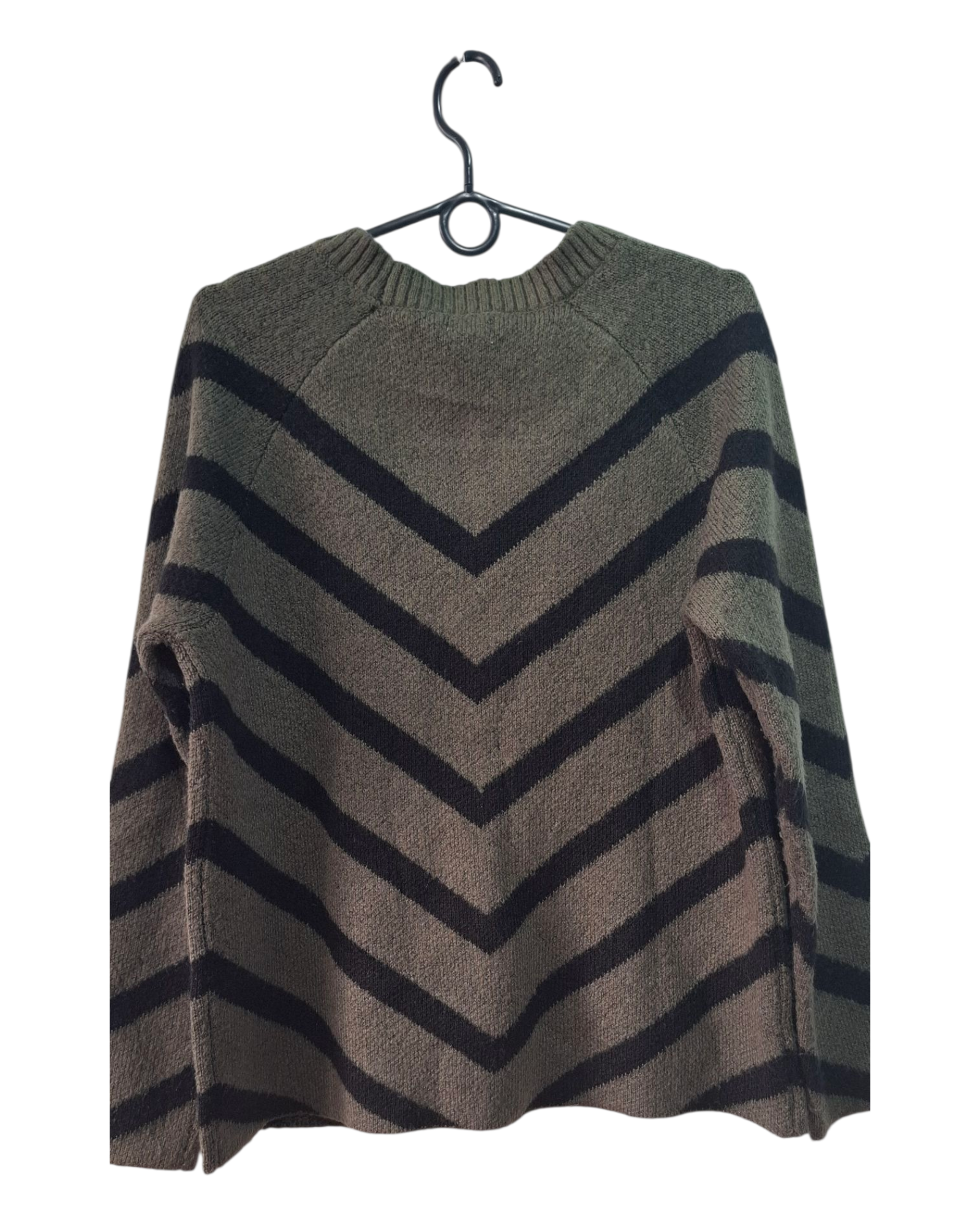 Sweter damski Lascana Khaki/Czarny Chevron Oversize 40/42 L/XL