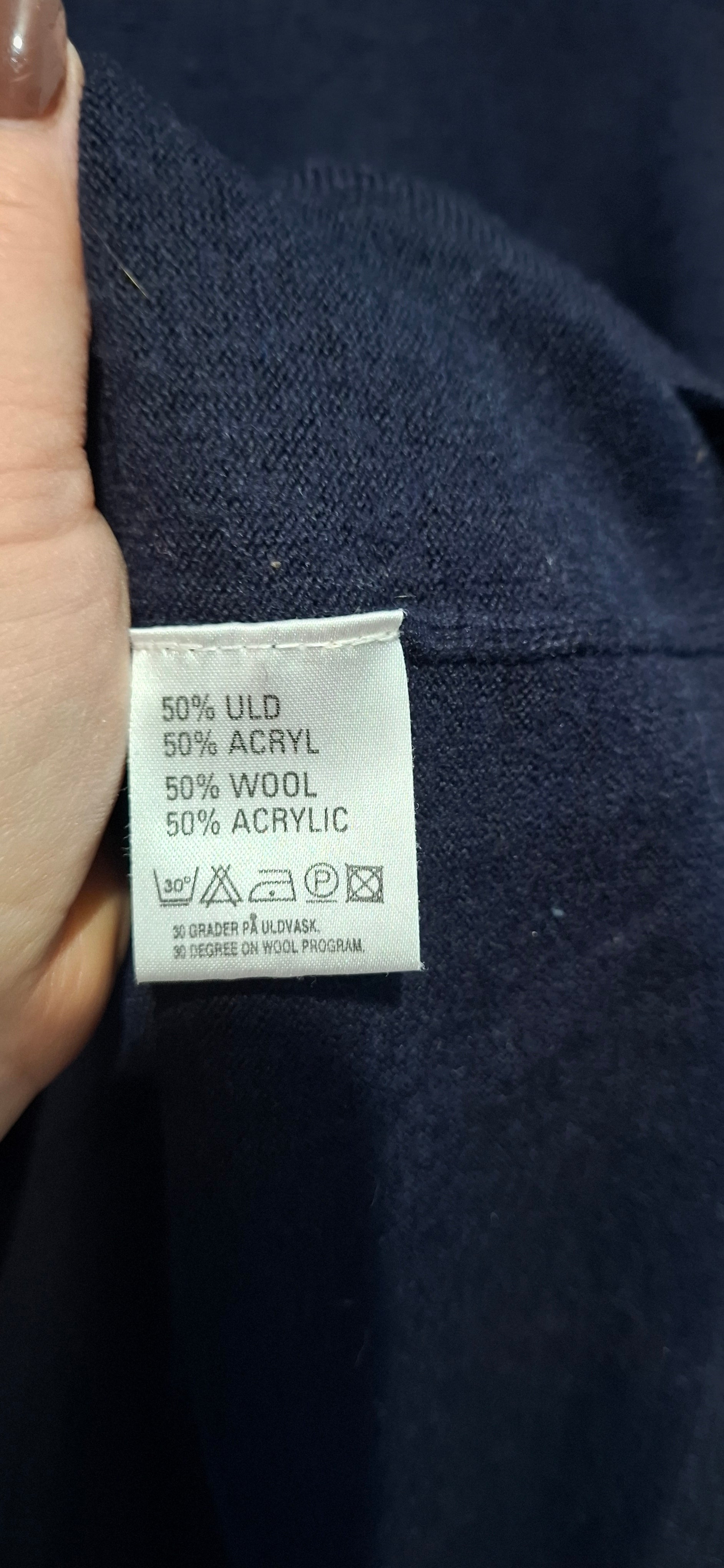 Granatowy Sweter Wełna/Akryl | Rozmiar M (Luźny) | Ciepły Basic