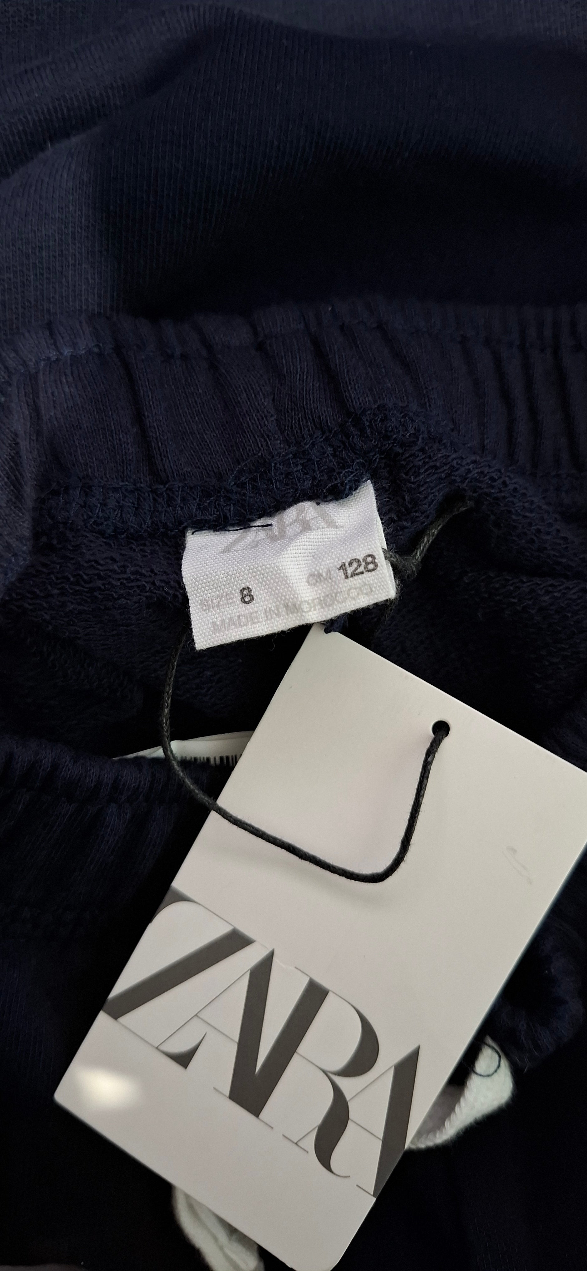 Zara Kids Granatowe Spodnie Dresowe Szerokie Lampasy 128 (Rozmiar 8 lat) Nowe.