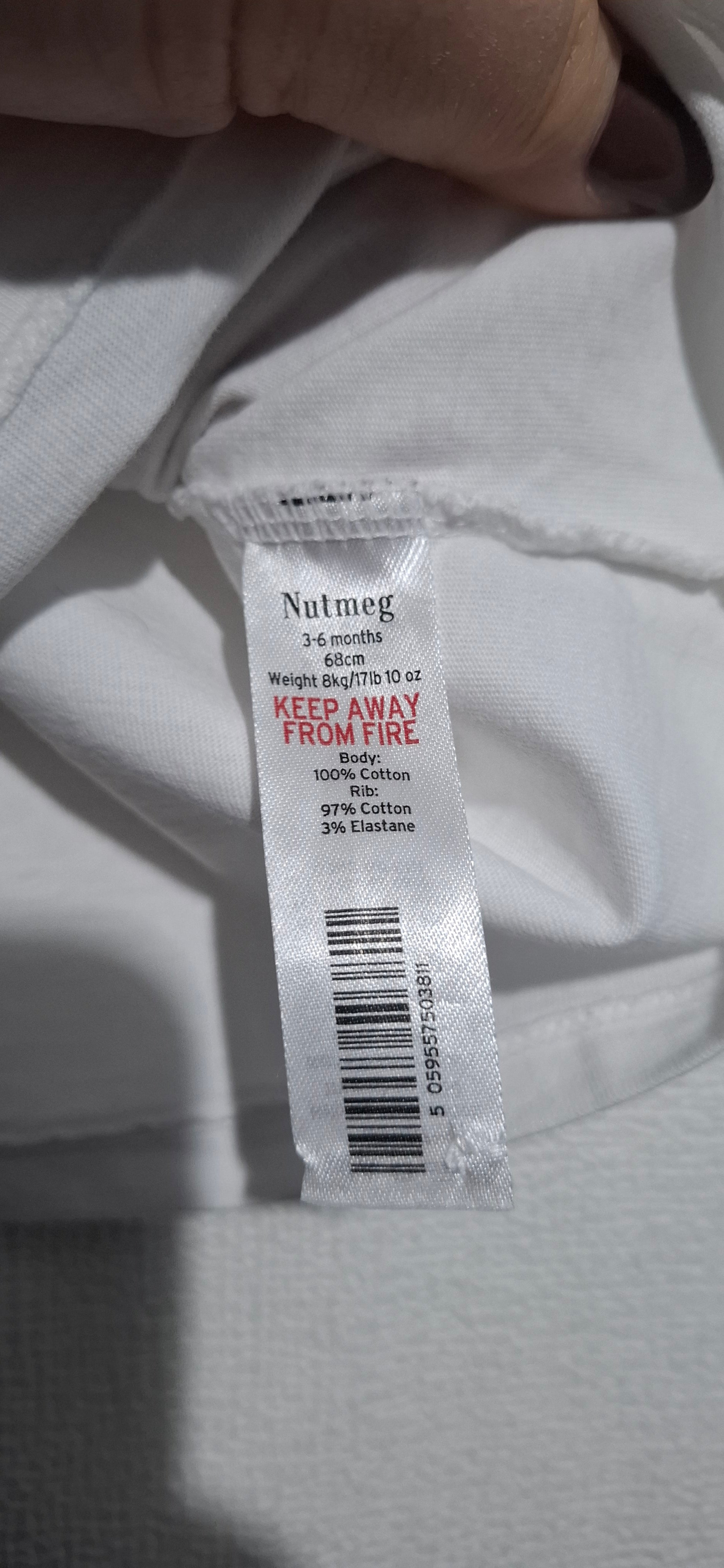 Nutmeg Biały T-shirt Niemowlęcy R. 68 "I Love My Daddy" Falbanki