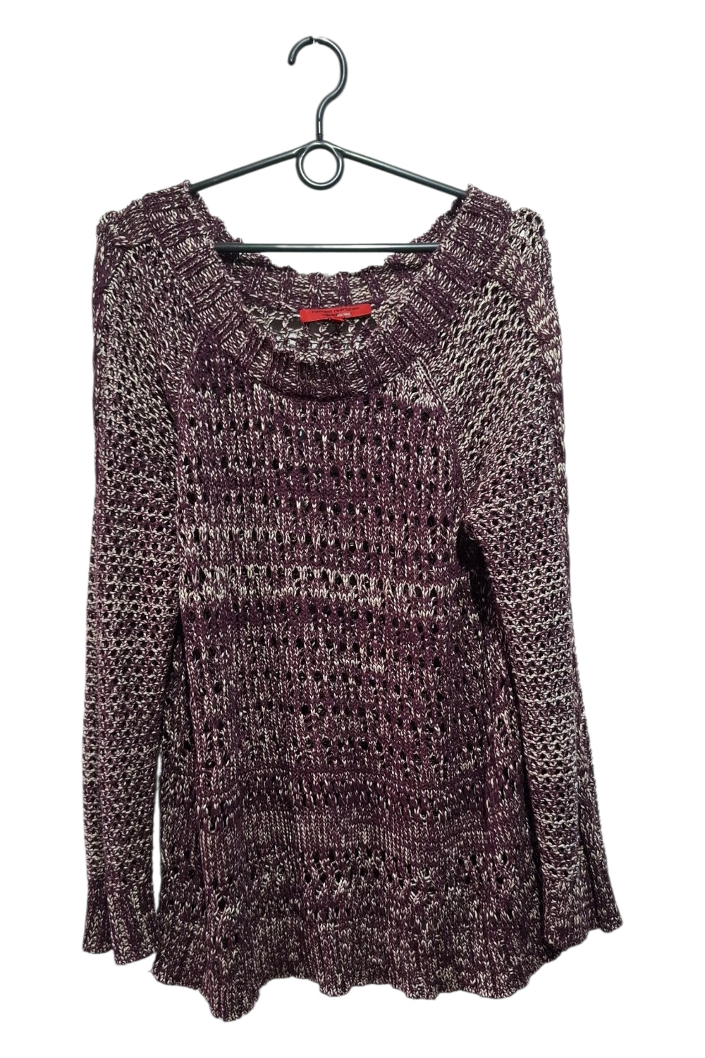 Sweter Oversize Narciso Rodriguez for DESIGNATION XL - Ażurowy, Marsala/Beż